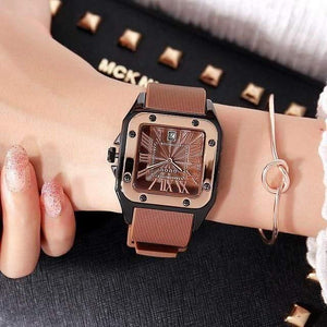 Planet Gates As Picture Show 2 Women Watches Lady Luxury Wristwatches Rubber Silicon Dress Watch Square Quartz Dress Gift Student Clocks