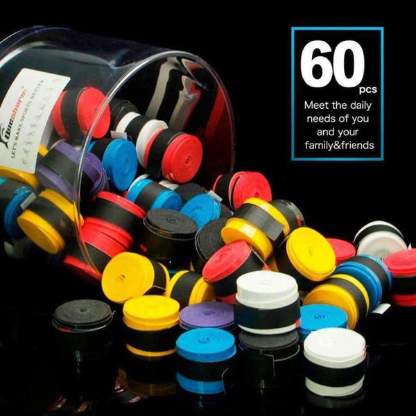 Planet Gates as picture showed 60 pcs WHITE/BLACK Tennis Racket Grips Coated Anti-skid Sweat Absorbed Tapes Badminton Tennis Overgrips Fishing Rod Sweatbands