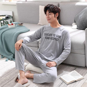 Planet Gates As Picture Shown 18 / L Men's Cotton Pajamas Letter Striped Sleepwear Cartoon Pajama Sets Casual Sleep & Lounge Pyjamas Plus Size 3XL