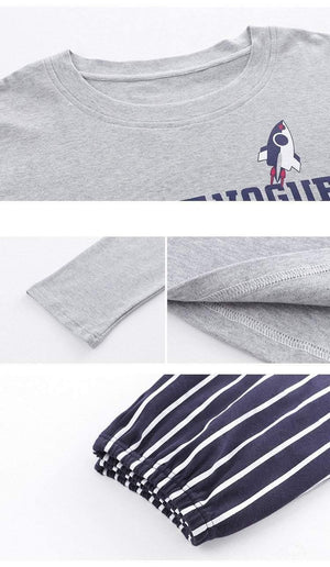 Planet Gates As Picture Shown / L Men's Cotton Pajamas Letter Striped Sleepwear Cartoon Pajama Sets Casual Sleep & Lounge Pyjamas Plus Size 3XL