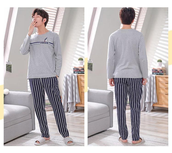 Planet Gates As Picture Shown / L Men's Cotton Pajamas Letter Striped Sleepwear Cartoon Pajama Sets Casual Sleep & Lounge Pyjamas Plus Size 3XL