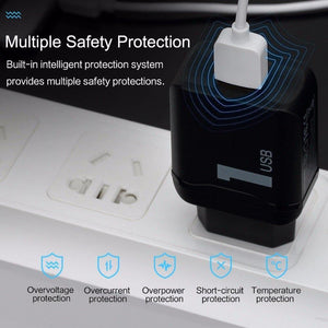 Planet Gates As Picture / White US Plug QC3.0 Fast Dual USB Charger , ROCK 30W Quick Charge 3.0 Mobile Phone Charger For Samsung/Xiaomi/ Huawei FCP Fast Charging QC2.0