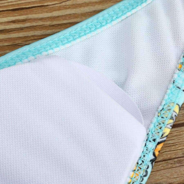 Planet Gates as picture / XL / China Swimsuit  Dress Swimwear Women Push Up Bathing Suit Floral Large Swim Suit For Fat Women