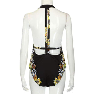 Planet Gates as picture / XL / China Swimsuit  Dress Swimwear Women Push Up Bathing Suit Floral Large Swim Suit For Fat Women