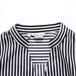 Planet Gates as picture / XS Fashion Autumn Striped Shirt Dress Women Long Sleeve Sashes Elegant Casual Office Lady Female Long Dress Plus Size 5XL Zevrez