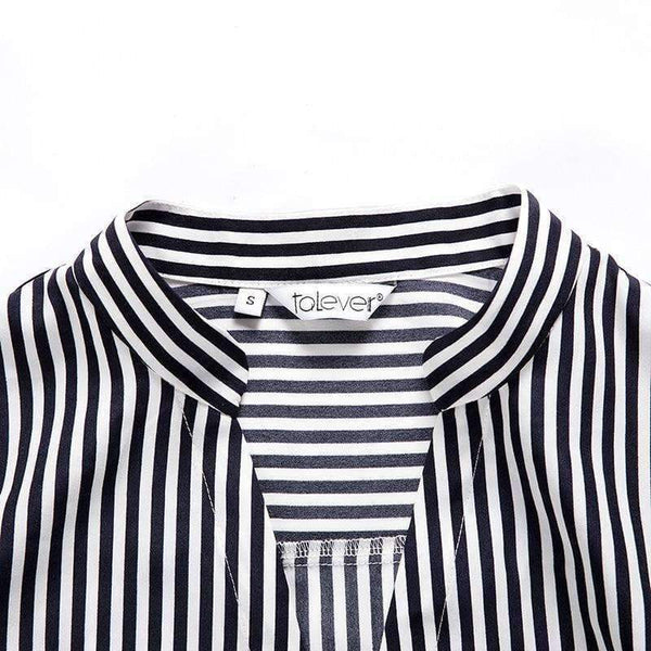 Planet Gates as picture / XS Fashion Autumn Striped Shirt Dress Women Long Sleeve Sashes Elegant Casual Office Lady Female Long Dress Plus Size 5XL Zevrez