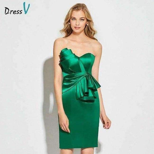 Planet Gates as same as picture / 6 Green strapless cocktail dress sheath above knee length sleeveless zipper up elegant cocktail dress formal party dress