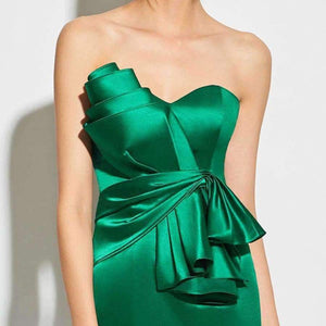 Planet Gates as same as picture / 6 Green strapless cocktail dress sheath above knee length sleeveless zipper up elegant cocktail dress formal party dress