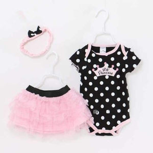 Planet Gates AS SHOW / 12M Baby Girl Clothes Newborn 3 Piece Suits Short Romper +Tutu Skirt + Headband Summer Girls Clothing sets for Infant Outfits