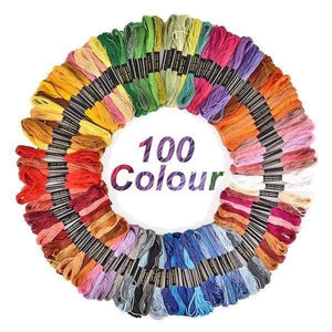 Planet Gates as show-173 50/100 Colors Skeins Embroidery Pen Needle Set Thread Punch Stitching Knitting Kit Women Mom DIY Sewing Accessories With Tweezer