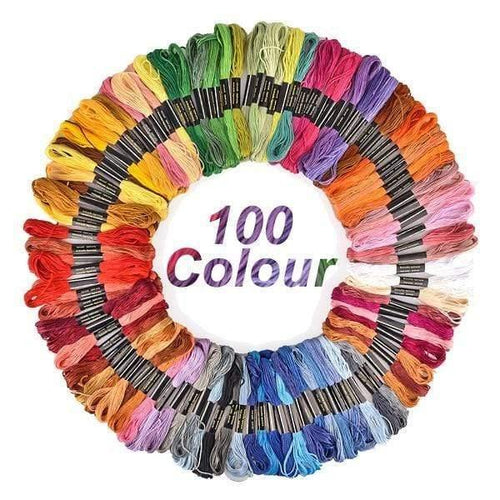 Planet Gates as show-173 50/100 Colors Skeins Embroidery Pen Needle Set Thread Punch Stitching Knitting Kit Women Mom DIY Sewing Accessories With Tweezer
