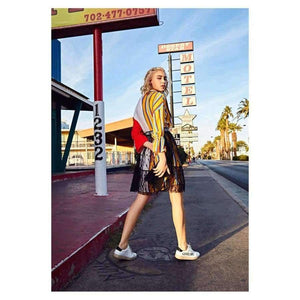 Planet Gates As show / S Autumn fashion women's sets cartoon embroidery patch designs striped long shirts+gauze skirts two pieces