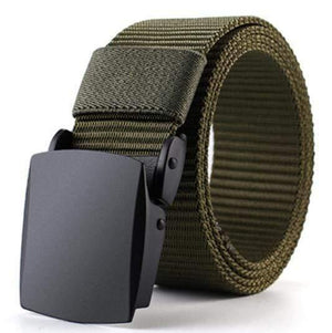 Fashion Male Black Nylon Belt Outdoor Metal Automatic Buckle Canvas Belts Casual Pants Cool Wild Luxury Waist Belts
