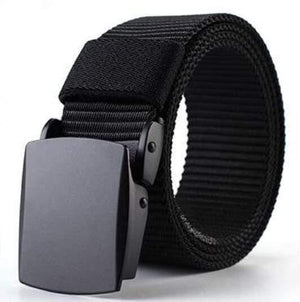 Fashion Male Black Nylon Belt Outdoor Metal Automatic Buckle Canvas Belts Casual Pants Cool Wild Luxury Waist Belts