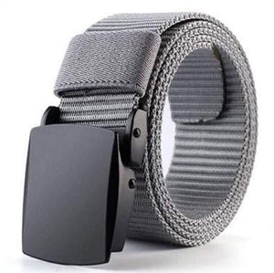 Fashion Male Black Nylon Belt Outdoor Metal Automatic Buckle Canvas Belts Casual Pants Cool Wild Luxury Waist Belts