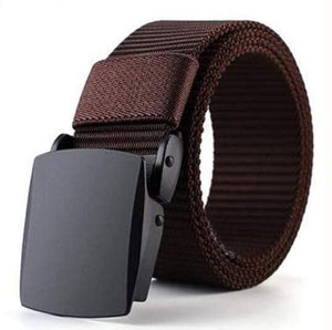 Fashion Male Black Nylon Belt Outdoor Metal Automatic Buckle Canvas Belts Casual Pants Cool Wild Luxury Waist Belts