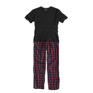 Planet Gates as shown / M Long Sleeve Home Wear Thin Cotton Plaid Pyjamas Men Lounge Pajama Sets Plus Size Sleep Wear
