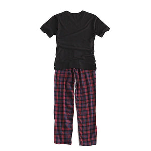 Planet Gates as shown / M Long Sleeve Home Wear Thin Cotton Plaid Pyjamas Men Lounge Pajama Sets Plus Size Sleep Wear