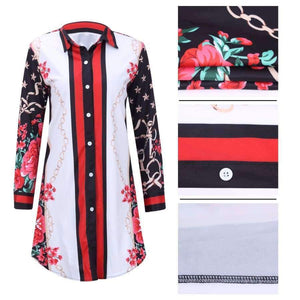 Planet Gates as shown / S Ladies Plus Size Dress Red Woman Clothes Shirt Dresses Women Dress Womens Vestido Loose Shirt Long Sleeve 3XL Designer Vestidos
