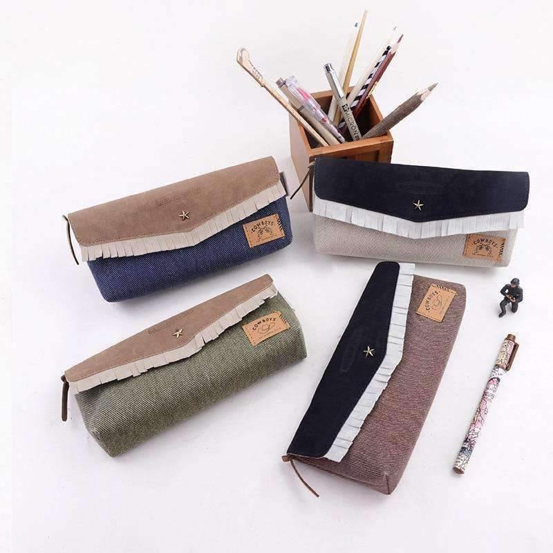 Planet Gates As the figure shows Denim Pencil Case school Pencil Bag for school pencil-case Office School Supplies Pens Pencils Writing Supplies Gift