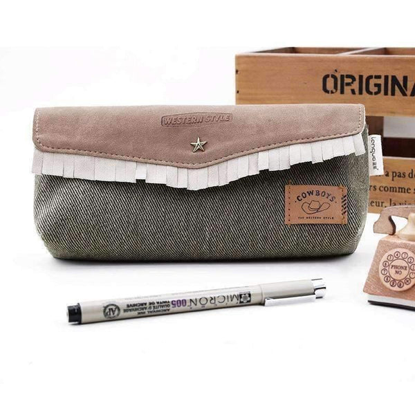 Planet Gates As the figure shows Denim Pencil Case school Pencil Bag for school pencil-case Office School Supplies Pens Pencils Writing Supplies Gift