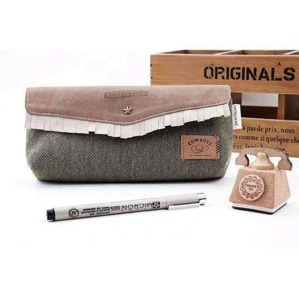 Planet Gates As the figure shows Denim Pencil Case school Pencil Bag for school pencil-case Office School Supplies Pens Pencils Writing Supplies Gift