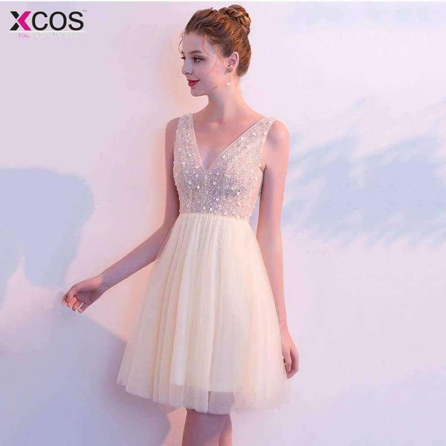 Planet Gates as the picture / 2 Cocktail Dresses Cute Women 2018 Sleeveless Beaded Short Vestidos Plus Size Sexy Homecoming Cocktail Dresses