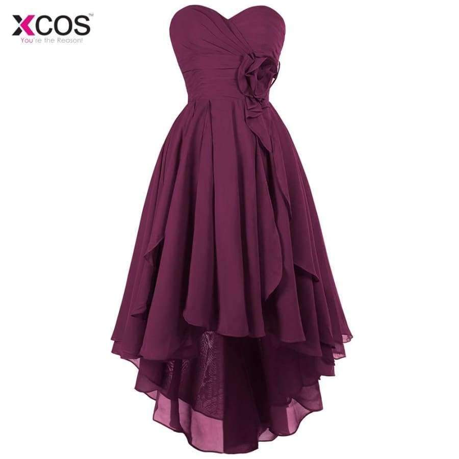 Planet Gates as the picture / 6 Women Ladies Chiffon Lace Bridesmaid Dress Long Prom Gown Plus Size High Low Party Bridesmaid Dresses 2018