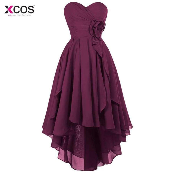 Planet Gates as the picture / 6 Women Ladies Chiffon Lace Bridesmaid Dress Long Prom Gown Plus Size High Low Party Bridesmaid Dresses 2018