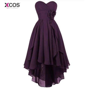 Planet Gates as the picture / 6 Women Ladies Chiffon Lace Bridesmaid Dress Long Prom Gown Plus Size High Low Party Bridesmaid Dresses 2018