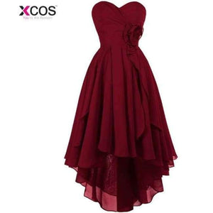 Planet Gates as the picture / 6 Women Ladies Chiffon Lace Bridesmaid Dress Long Prom Gown Plus Size High Low Party Bridesmaid Dresses 2018