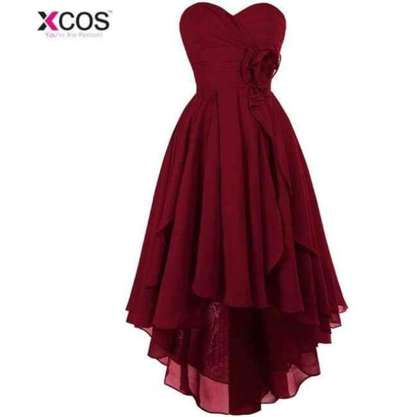 Planet Gates as the picture / 6 Women Ladies Chiffon Lace Bridesmaid Dress Long Prom Gown Plus Size High Low Party Bridesmaid Dresses 2018