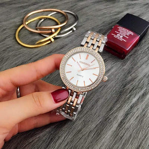 Luxury Brand Women Dress Watches Steel Quartz Watch Diamonds Gold Watches For Woman Wristwatches - Planet Gates
