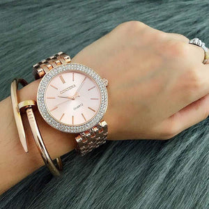 Luxury Brand Women Dress Watches Steel Quartz Watch Diamonds Gold Watches For Woman Wristwatches - Planet Gates