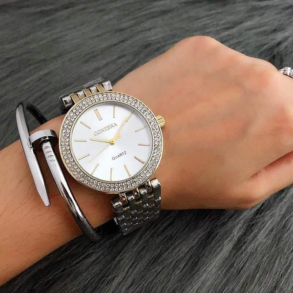 Planet Gates as the picture Luxury Brand Women Dress Watches Steel Quartz Watch Diamonds Gold Watches For Woman Wristwatches