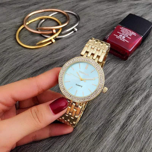 Planet Gates as the picture Luxury Brand Women Dress Watches Steel Quartz Watch Diamonds Gold Watches For Woman Wristwatches