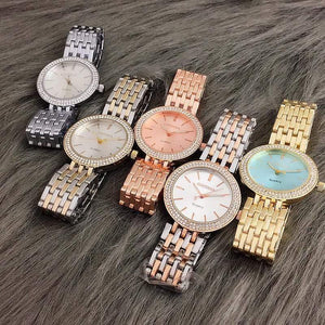 Luxury Brand Women Dress Watches Steel Quartz Watch Diamonds Gold Watches For Woman Wristwatches - Planet Gates