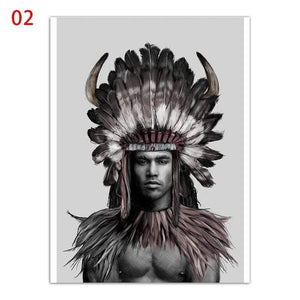 Planet Gates ASD1538-02 / 15x20cm  No Frame Wall Pictures For Home Wedding Decoration Indians Woman And Man Nordic Style Canvas Art HD Print Painting Minimalist Poster