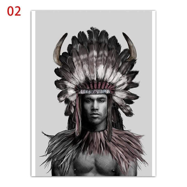 Planet Gates ASD1538-02 / 15x20cm  No Frame Wall Pictures For Home Wedding Decoration Indians Woman And Man Nordic Style Canvas Art HD Print Painting Minimalist Poster