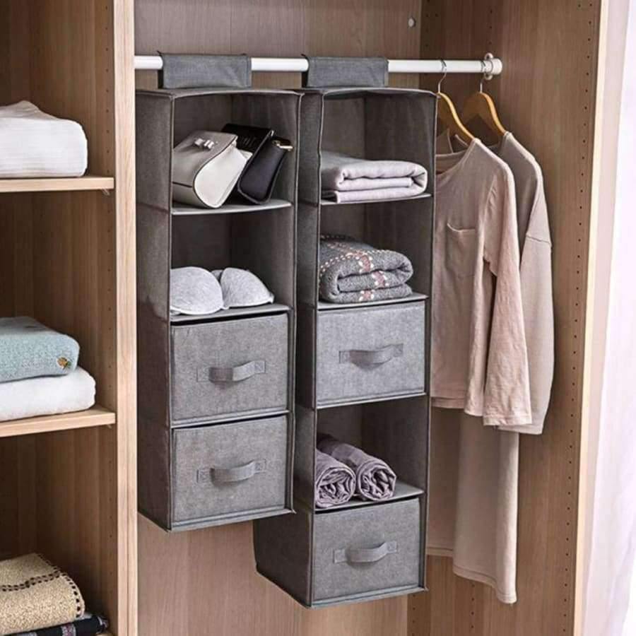 Planet Gates Ash Gray Hanging Garment Organizers Wardrobe Room Storage Shoe Clothes 3-5 Section Shelves Home Clothing Storage Organization