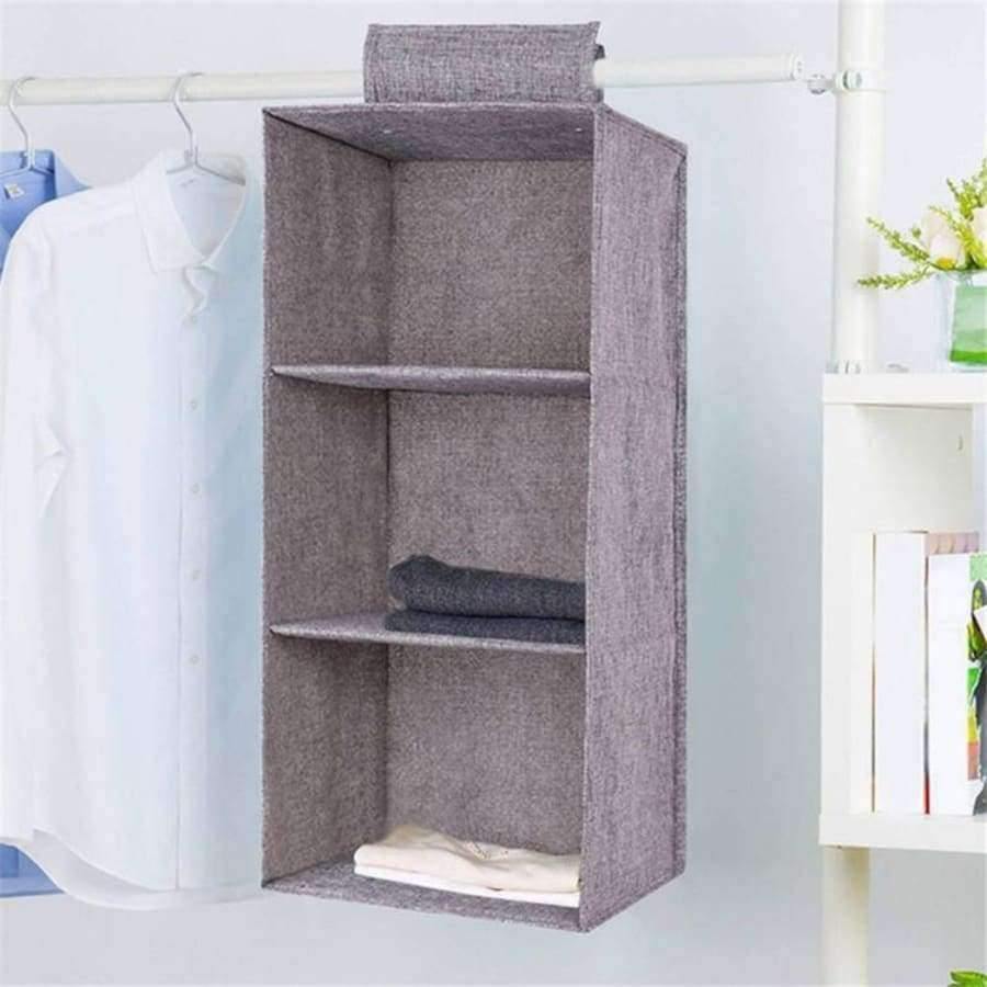 Planet Gates Ash Gray Hanging Garment Organizers Wardrobe Room Storage Shoe Clothes 3-5 Section Shelves Home Clothing Storage Organization