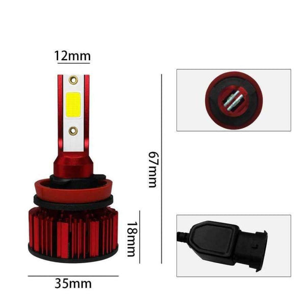 Planet Gates Aslent COB 80W 8000LM H11 LED Headlight Kits 6000K Car Bulbs Auto Led Headlamp Fog Light Bulb 12v for HONDA KIA AUDI TOYOTA FORD