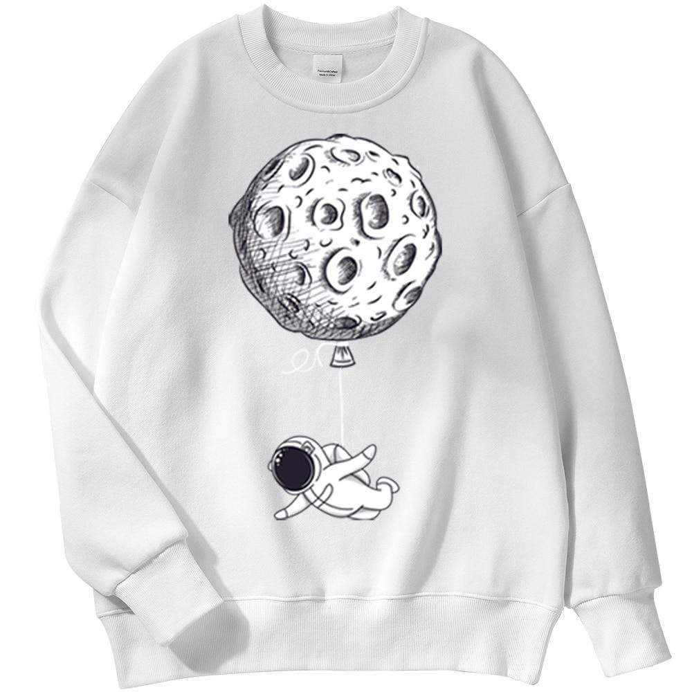 Planet Gates Astronaut Man Hoodie Cartoon Printing Men Sweatshirts Fleeve O-Neck Male Hoodies Punk Trend Sweatshirt For Mens