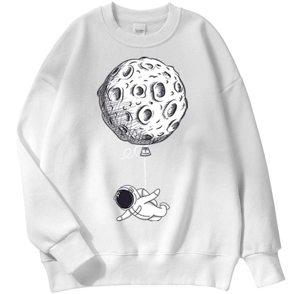 Planet Gates Astronaut Man Hoodie Cartoon Printing Men Sweatshirts Fleeve O-Neck Male Hoodies Punk Trend Sweatshirt For Mens