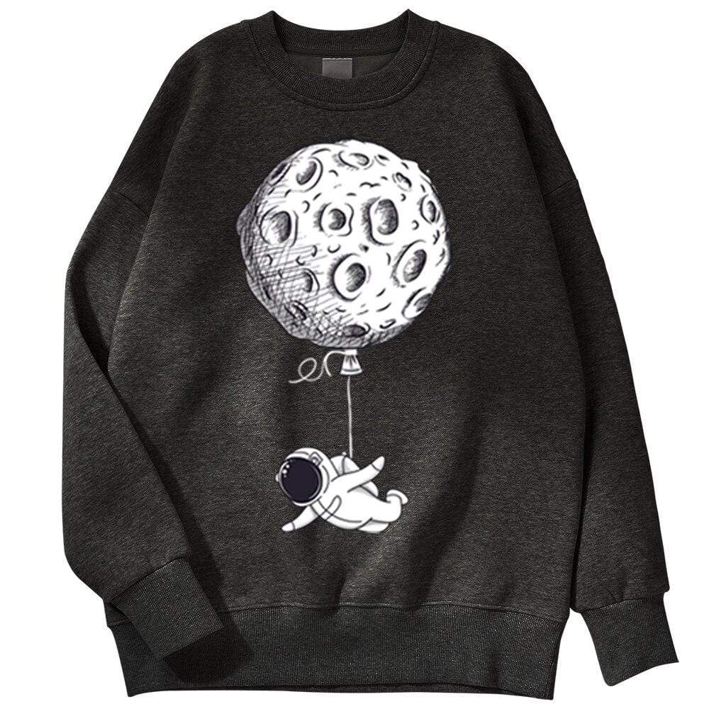 Planet Gates Astronaut Man Hoodie Cartoon Printing Men Sweatshirts Fleeve O-Neck Male Hoodies Punk Trend Sweatshirt For Mens