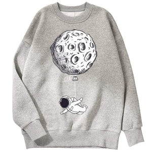 Planet Gates Astronaut Man Hoodie Cartoon Printing Men Sweatshirts Fleeve O-Neck Male Hoodies Punk Trend Sweatshirt For Mens