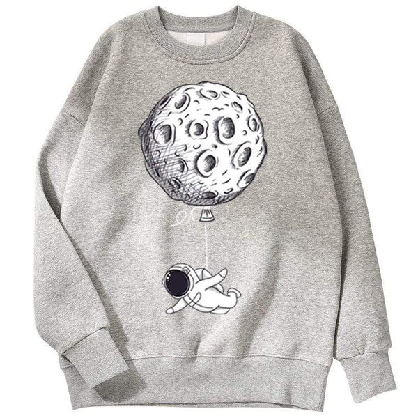 Planet Gates Astronaut Man Hoodie Cartoon Printing Men Sweatshirts Fleeve O-Neck Male Hoodies Punk Trend Sweatshirt For Mens