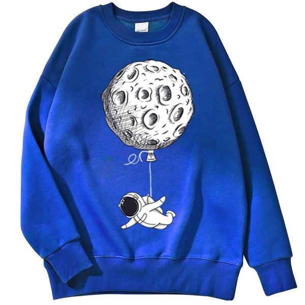 Planet Gates Astronaut Man Hoodie Cartoon Printing Men Sweatshirts Fleeve O-Neck Male Hoodies Punk Trend Sweatshirt For Mens