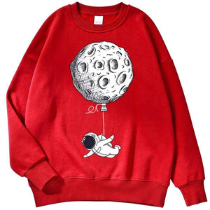 Planet Gates Astronaut Man Hoodie Cartoon Printing Men Sweatshirts Fleeve O-Neck Male Hoodies Punk Trend Sweatshirt For Mens