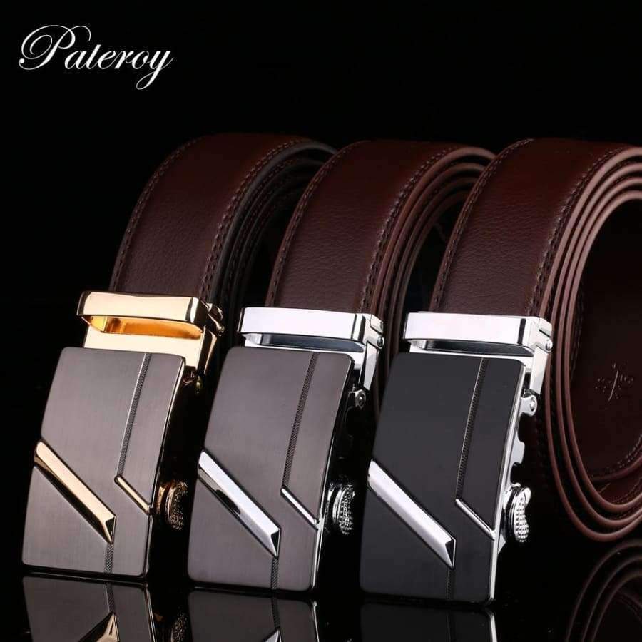 Planet Gates AT003LSA / 120cm Men's Belt Male Waist Belts Genuine Leather Automatic Riem Cinturon Hombre Ceinture Homme Designer Cinto Masculino High Quality